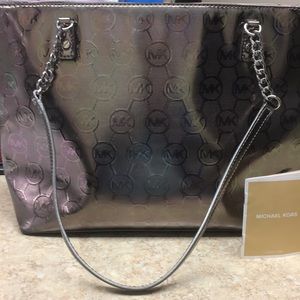 FLASH SALE*****Michael Kors Metallic Grey Tote